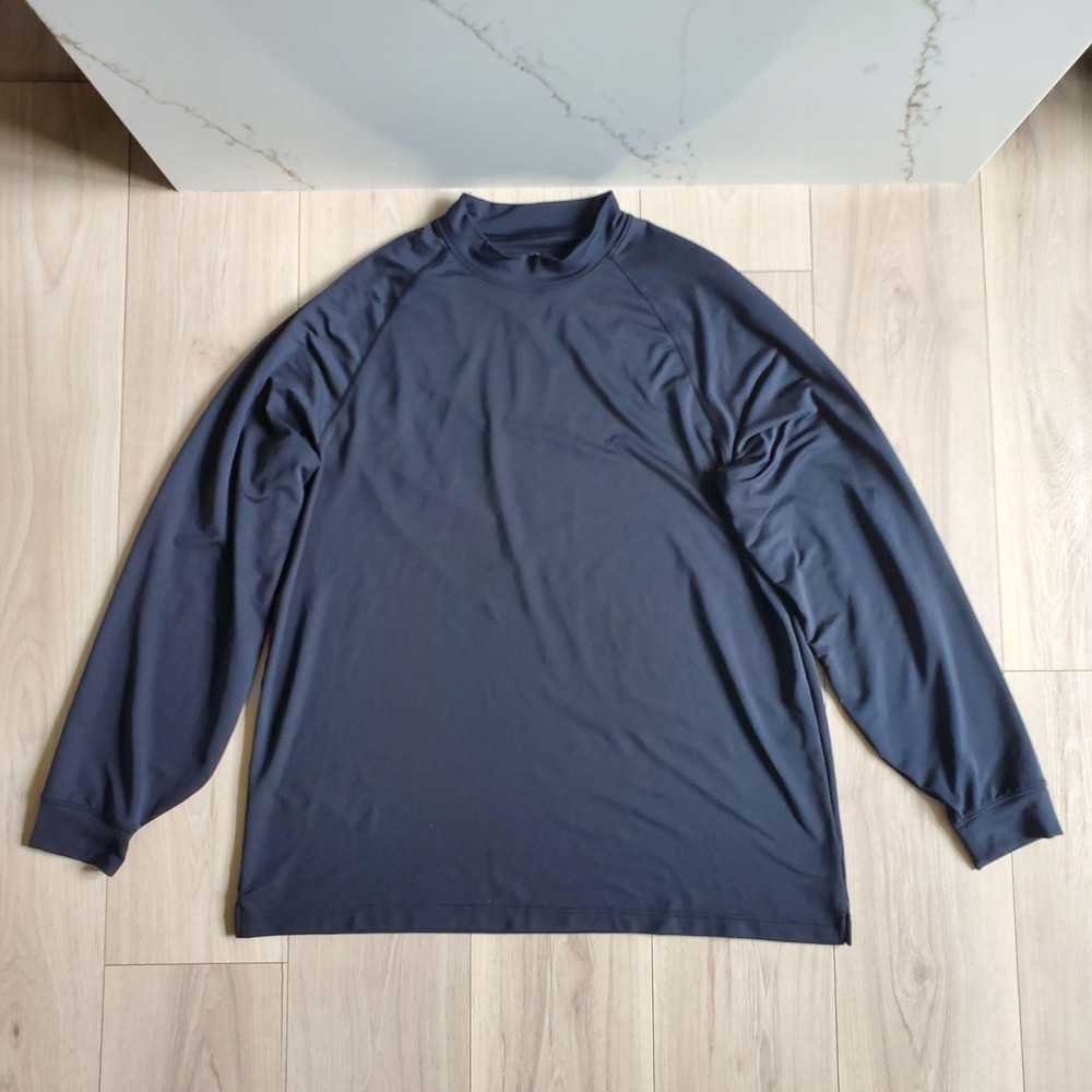 Under Armour Shirt Mens 2XL Black Long Sleeve Mock Neck Athletic Training Top